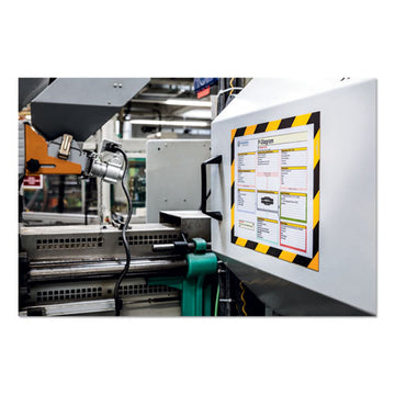 Durable® Duraframe Security Magnetic Sign Holder, 8 1-2 X 11, Yellow-black Frame, 2-pack freeshipping - TVN Wholesale